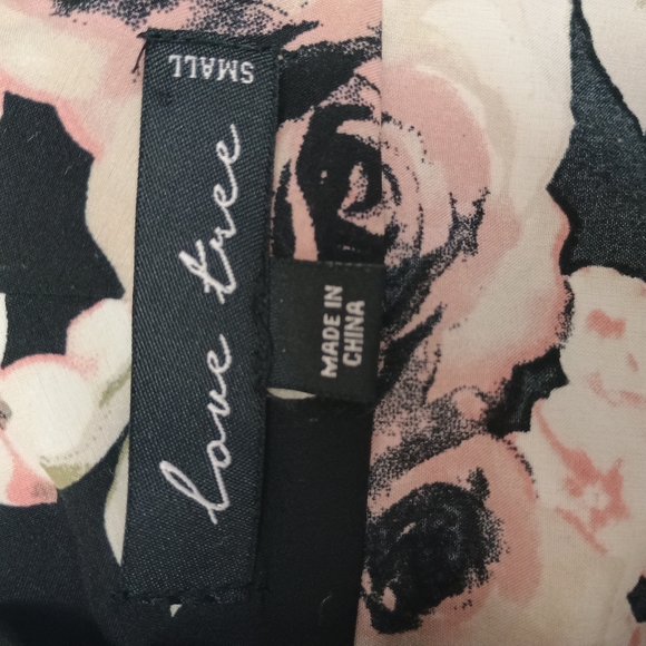 Love Tree Black Blazer with Pink Floral Design - Picture 3 of 3